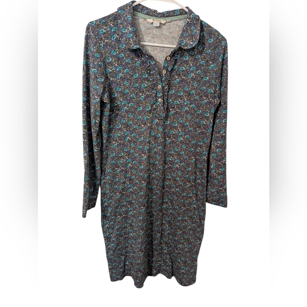 Boden, Cotton Floral Long Sleeve Dress, Size 6